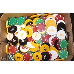 FLAT OF POKER CHIPS. BROWNING