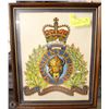 Image 1 : VINTAGE FRAMED RCMP COAT OF ARMS PICTURE