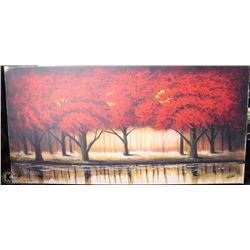TRADEMARK FINE ART PARADE OF RED TREES SIGNED BY