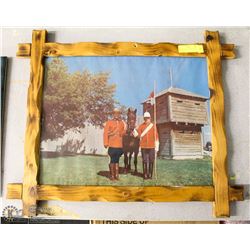 WOOD FRAMED VINTAGE RCMP PICTURE