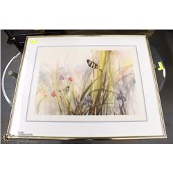MATTED FRAMED BIRD PRINT 40X32
