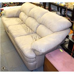 BEIGE LEATHERETTE SOFA