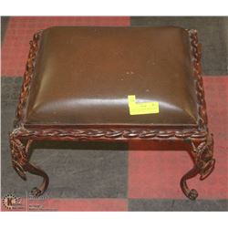 VINTAGE FOOT STOOL METAL LION HEAD CLAW LEGS