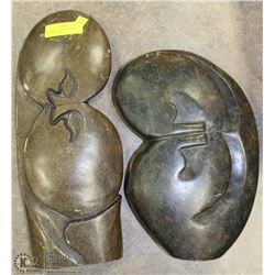 2 POLISHED  STONE CARVINGS FROM ZIMBABWE