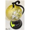 Image 1 : BLACK AND YELLOW METAL DESK GLOBE  12" TALL
