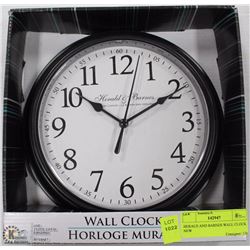 HERALD AND BARNES WALL CLOCK      NEW