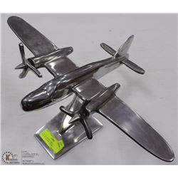 CAST ALUMINUM AIRPLANE SCULPTURE DESK MODEL