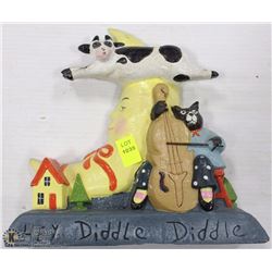 LARGE CAST IRON HEY DIDDLE DIDDLE DOOR STOPPER