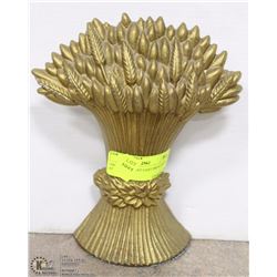 VINTAGE WHEAT CAST IRON DOOR STOP.  9"