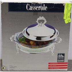 SILVERPLATED 2 QT ROUND LIDDED CASSEROLE