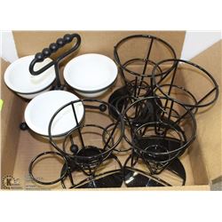 LOT FRENCH FRY HOLDERS & BAR CONDIMENT HOLDERS