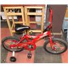 Image 1 : RED AVEIS FIRE BMX BIKE WITH TRAINING WHEELS
