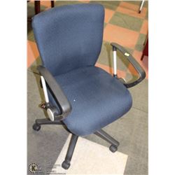 NEW BLUE FABRIC HYDRAULIC LIFT OFFICE CHAIR