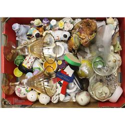 FLAT W/ ASSORTED VINTAGE COLLECTOR ORNAMENTS