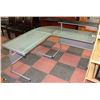 Image 1 : METAL AND GLASS CORNER OFFICE DESK