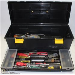 LARGE BLACK & YELLOW TOOLBOX FULL OF TOOLS