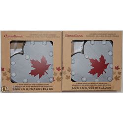 NEW TWO  CANADIANA  LIGHT UP LED MAPLE LEAF HEARTS