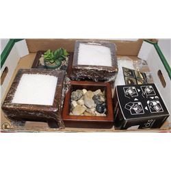 LARGE FLAT W/COMPLETE WOOD WAX