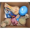 Image 1 : LARGE BOX W/3 TERRA COTTA POTS &