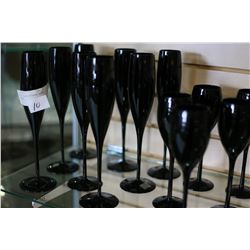 SET OF BLACK MIKASA WINE GLASSES