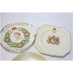 TWO ROYALITY PLATES AND HAND PAINTED NORITAKI PLATE