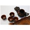 Image 2 : WOOD CARVED EASTERN TEASET