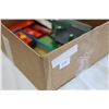 Image 2 : BOX OF HO SCALE TRAIN BOX CARS AND HOUSE