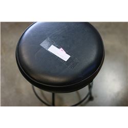 BLACK LEATHER STOOL