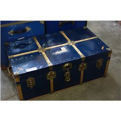 BLUE METAL STORAGE TRUNK