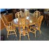 Image 1 : PAWFOOT OAK TABLE WITH LEAF AND 6 CHAIRS