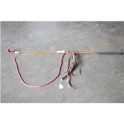 TWO WHIPS ONE IS BRAIDED LEATHER