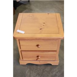 WOOD 2-DRAWER NIGHTSTAND