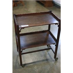 2-TIER ROLLING TEA TROLLEY