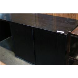 LARGE BLACK DESK WITH CUPBOARDS