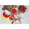 Image 3 : PUZZLE SIX PACK OPENED BOTTLES POLAR BEAR TIN AND BASEBALL HAT MAGNETS TOY CAR PIN AND CUP