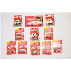 LOT OF 11 DIE CAST METAL COCA COLA TOY VEHICLES