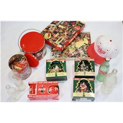 PUZZLE AND 3 ORNAMENTS AND 4 BOTTLES AND 2 TINS MUG AND ORNAMENT IN ORIGANAL BOX