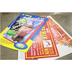 LOT OF 4 LARGE COCA COLA SIGNS