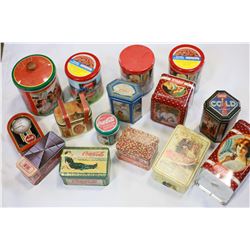 LOT OF 15 MISC TIN COC COLA TINS