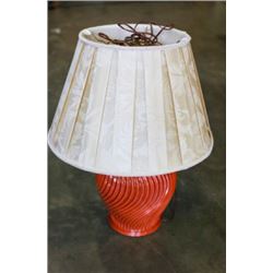 ORANGE TABLE LAMP AND SHADE