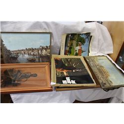 LOT OF OIL PAINTINGS AND PRINTS