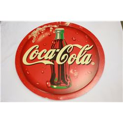 LARGE DOUBLE SIDED COCA COLA AND SPRITE SIGN AND BEACH CHAIR