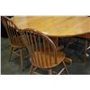 Image 1 : SOLID OAK PEDESTLE BASE TABLE WITH LEAF AND FOUR CHAIRS