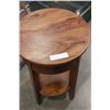 Image 1 : 2-TIER 1-DRAWER ROUND WALNUT ENDTABLE