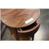 Image 3 : 2-TIER 1-DRAWER ROUND WALNUT ENDTABLE