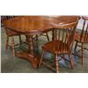 Image 1 : MAPLE DINING TABLE AND FOUR SPINDLE BACK CHAIRS
