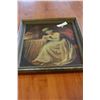 Image 2 : FRAMED PICTURE WOMEN WITH BOOK IN CANDLE LIGHT
