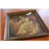 Image 3 : FRAMED PICTURE WOMEN WITH BOOK IN CANDLE LIGHT