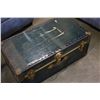 Image 2 : GREEN BLACK AND BRASS TRUNK