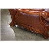 Image 3 : BROWN LEATHER ARMCHAIR WITH WOOD TRIM